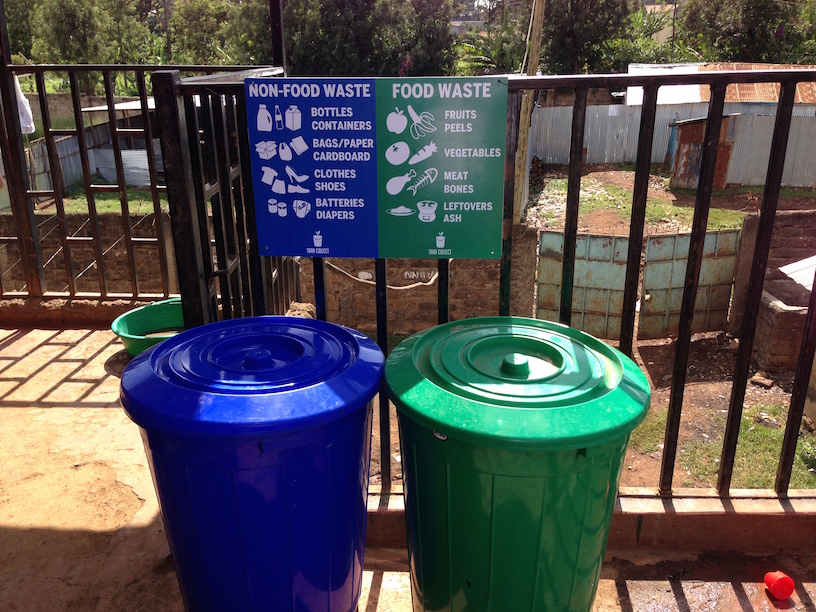 Waste separation containers.
