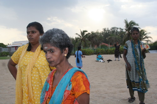 Banyan shared housing residents with health workers.