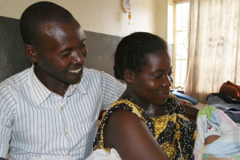 Parents with their newborn at Kabale Regional Referral Hospital. Photo courtesy of Amref Health Africa in Uganda