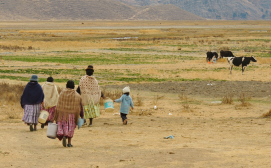 0508-01-10 Women and children in arid highland regions of Bolivia