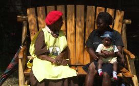 A Lay Health Worker meeting her client. Children are always welcome as it is important that they experience their parents recovering from depression