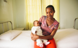0738-05 Jacaranda Health - A mother and child at a Jacaranda Health facility