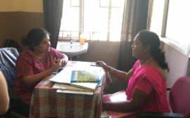 Interviewing an ASHA worker in Shimoga