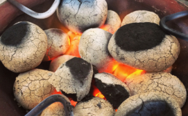 Sanivation Briquettes Burning