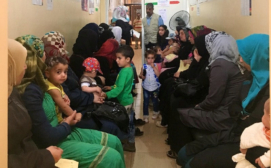The waiting area of the Amel Association clinic in El Ain northern Bekaa. (Tania Karas)