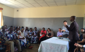 Presenting the SubQ Assist to a group of community health workers in a rural clinic in Rwanda