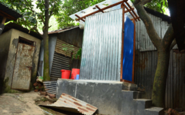 Individual improved latrine accessible to up to 12 people (Bhashantek slum, Dhaka)