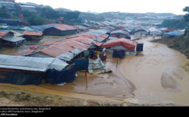 Refugee camp flooded by recent heavy rain, Bangladesh