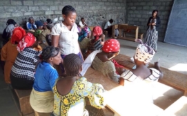 Parenting classes and small income community self help group/business training in Goma.