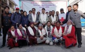 World Toilet Day with sanitation co-operative_ Aerosan  Field Manager (Prakash Amatya-right_ and Kathmanu mayor (middle) members-2