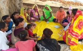 Group meeting with young women led by youth leader in Madhya Pradesh