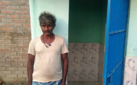 Beneficiary with his toilet